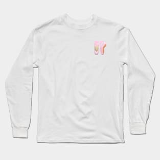 Small Ballerina Toe Shoes (White Background) Long Sleeve T-Shirt